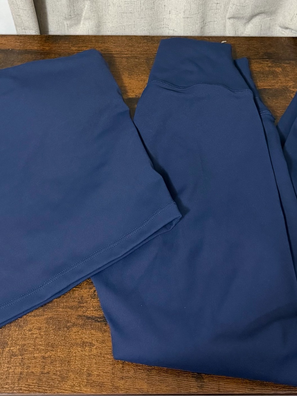 NWOT Navy Blue Active Set Tube Top w/padding & high waisted leggings.
